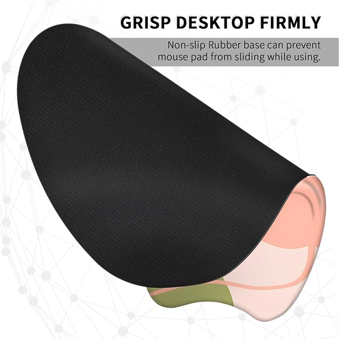 EooCoo Ergonomic Mouse Pad with Wrist Rest, Memory Foam Support Mousepad | Non-Slip Base for Computer, Cafe, Home & Office, 9.64 x 8.26 in Office Desk Accessories, Carpal Tunnel Relief