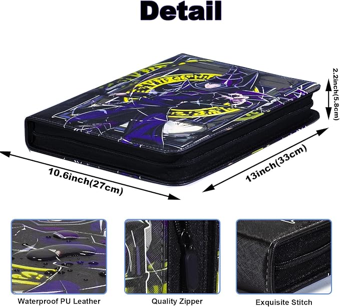 990 Large Capacity Card Binder For Yugioh trade Cards,9-Pocket Card Holder with 55 Sleeves Folder Compatible with Yu-Gi-Oh Cards.