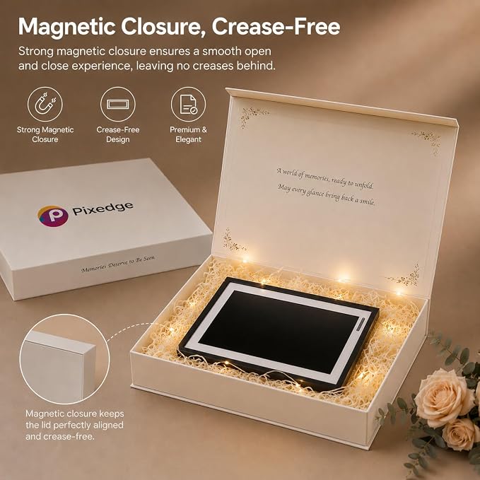 Frameo 10.1 in Smart WiFi Digital Photo Frame Electronic Picture Frame Slideshow Send Photos,32GB Ultra-Large Storage High Definition Display IPS Touch Screen Picture Frame
