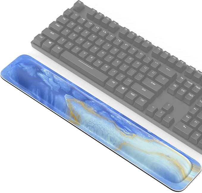TECKNET Wrist Rest for Computer Keyboard Ergonomic, 1 in Thick, 17x3.3 in | Thicken Memory Foam, Typing Pain Relief, Wrist Support Pad for Keyboard, Comfort for Home/Office/Work, Anti-Slip Rubber Base