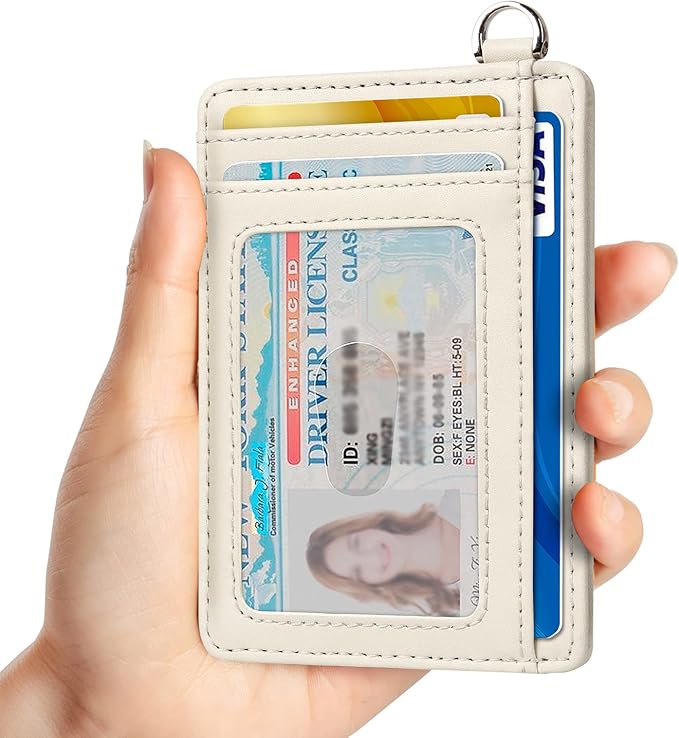 Slim Minimalist Front Pocket Wallet, RFID Blocking Credit Card Holder Wallet with Detachable D-Shackle for Men Women