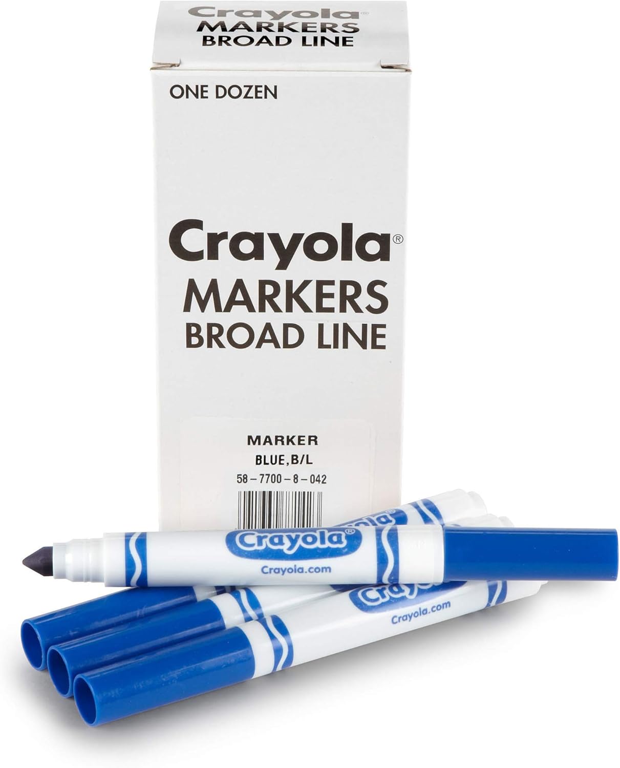 Crayola Broad Line Markers - Blue (12Ct), Markers for Kids, Bulk School Supplies for Teachers, Nontoxic, Marker Refill with Reusable Box