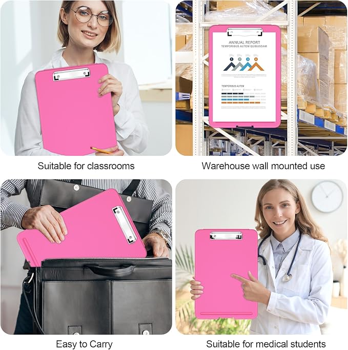 Hongri Clipboard with Storage, 8.5 x 11 Clip Board Foldable, Red | Bottom Opening, Size 13.4 x 9.4 X 0.9 in for Nurses, Teacher, Students, Classroom, School & Office Supplies