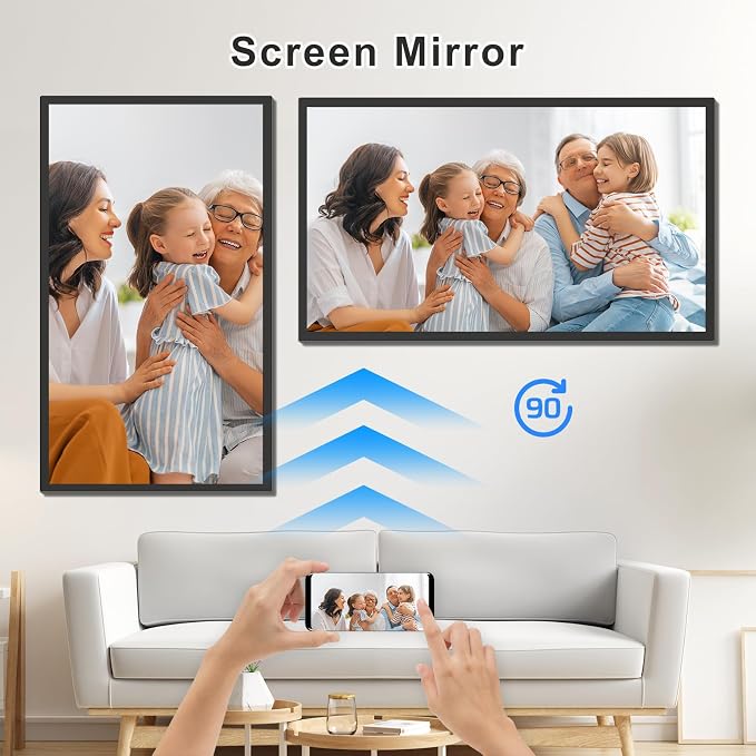 32-Inch 64GB Extra Large Digital-Picture-Frame - 1920x1080 IPS 1080P FHD WiFi Digital Photo Frame, Remote Control, Sync Smartphone Screen, Load Photos Videos from Phone via App Email, Gift for Mom Dad