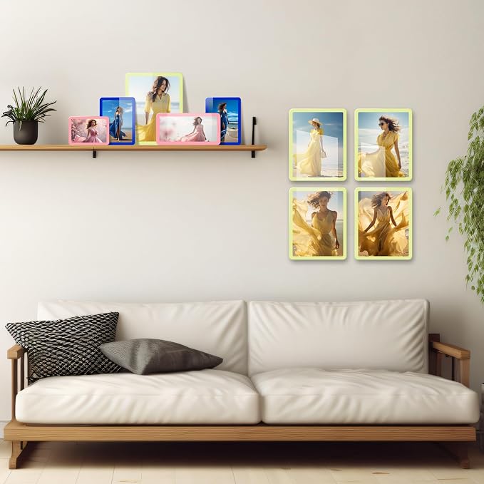 Bluesun 5x7 Picture Frame Blue, Glass, Touch Screen, Wall & Table Top