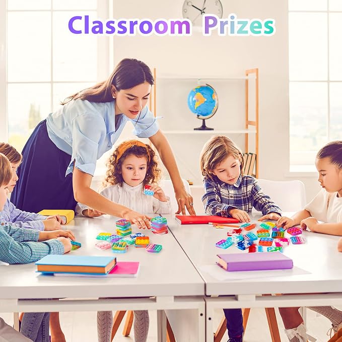 Pop Fidget Toys Bulk Its Party Favors for Kids 4-8 8-12 30 Pack Mini Pop Keychain It Small Fidgets for Classroom Prizes Back to School Gifts for Students from Teacher Birthday Goodie Bag Stuffers