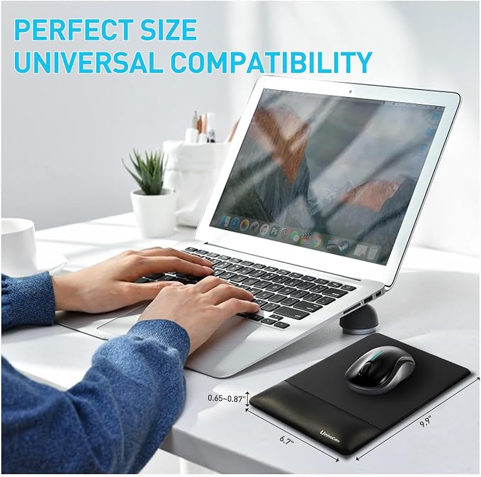 Design-Wave Wrist Rest Mouce Pad,PE Mouse Sliding Panel+Artificial Sheepskin+Memory Foam+Ergonomic+Anti-Slip Gel,Resilience Support During Work and Gaming,Mouce Accessory,Pink