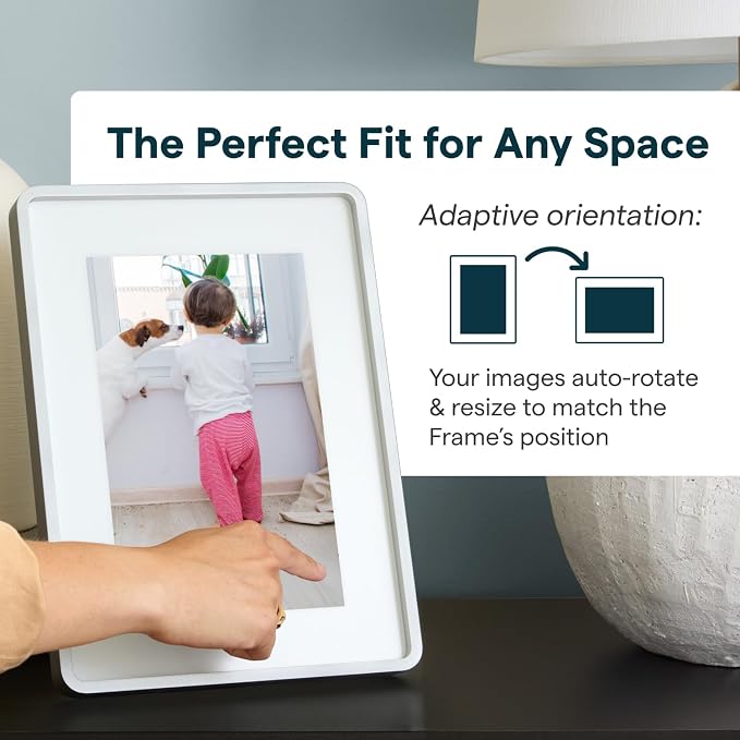 Skylight Digital Picture Frame 2 – 10" Full HD Wi-Fi Touch Screen, 16GB Digital Photo Frame, Load Photos & Videos Directly from Phone, Anti-Glare – Personalized Gifting, Silver