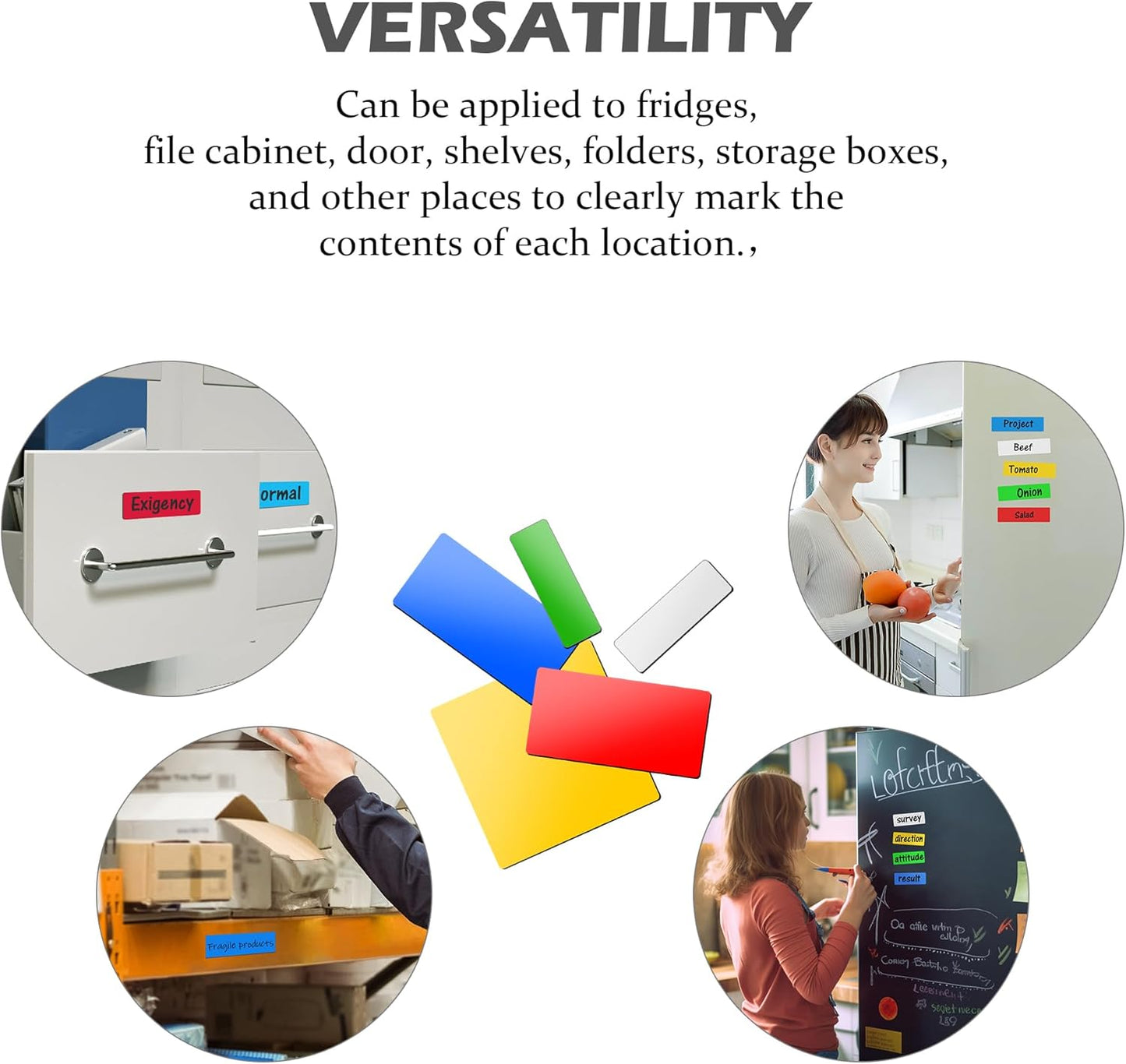 Realth Dry Erase Magnetic Board, 5 Colors Reusable Fridge Magnetic Whiteboard, Blank Magntic Sheet to Write on for Home Office Classroom, 8.3'' × 12.2'' 5 Pcs