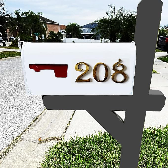 Bronze Mailbox Numbers Door Address Sign Stickers for Outside, Stick on Aprtment Office Home Room Doors, Aged Metal Shiny, Waterproof and Durable.(Bronze, 2.75" - Set of 20)
