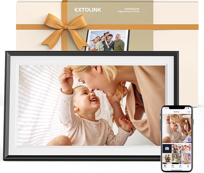 15.6" Smart WiFi Digital Picture Frame with 32GB Storage | Electronic Photo Frame with 1920 x 1800 HD IPS Touch Screen Auto-Rotate for Wall/Tabletop, Gift for Woman,Mom, Dad, Wife