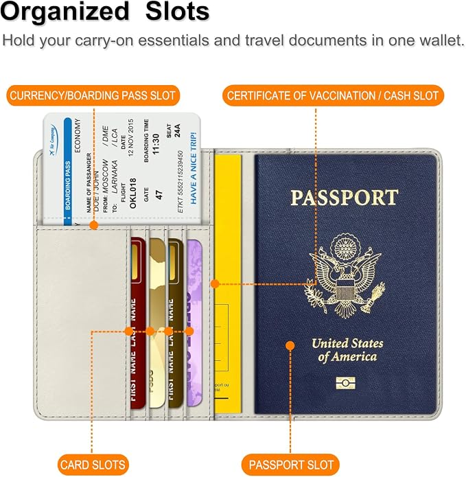 FINTIE Passport Holder, Slim Travel Wallet RFID Blocking Card Case Cover | Passport Cover Protector Essentials with Credit Card Slots, For Women/Men
