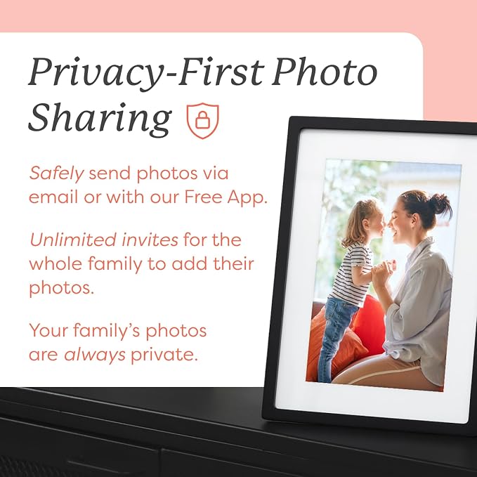 Skylight Frame – WiFi Digital Picture Frame Customer Support, Touch Screen Digital Photo Frame with Easy Setup, Photo Gifts for Parents and Grandparents - 10 Inch Black