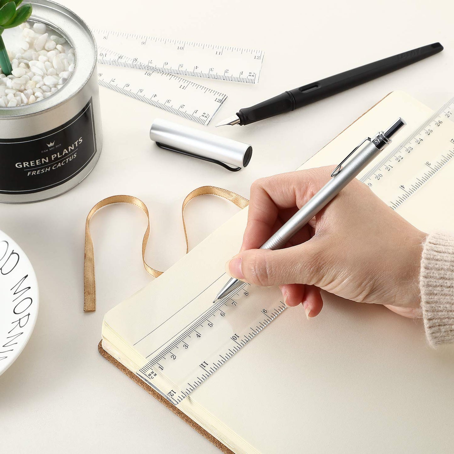EBOOT 20 Pack Clear Plastic 12 Inch Straight Flexible Ruler with Inches and Metric for School, Classroom, Home, or Office