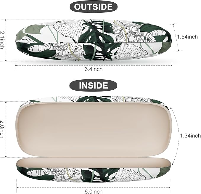 Eyeglasses Case, Portable Hard Shell Protective Case for Glasses, Eyeglass Holder Box for Women with Cleaning Cloth