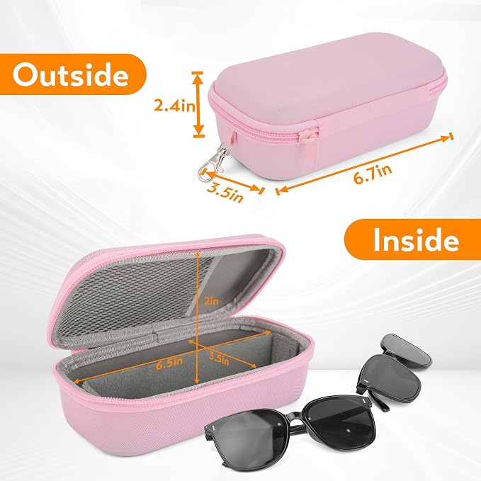 Double Eyeglasses Case, Hard Shell Dual Glasses Case Travel Sunglasses Organizer for Men Women