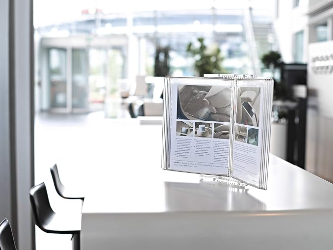 Tarifold Acrylic Desktop Reference Display System, 20 Pockets, Clear