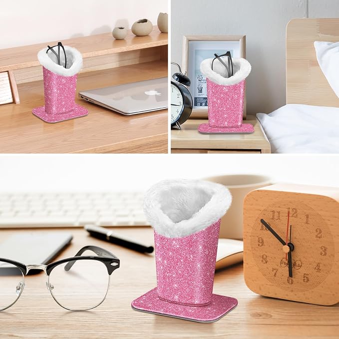 FINTIE Plush Lined Eyeglasses Holder, Glasses Stand Case, Anti-scratch Glasses Storage Organizer for Desk, Nightstand, Office