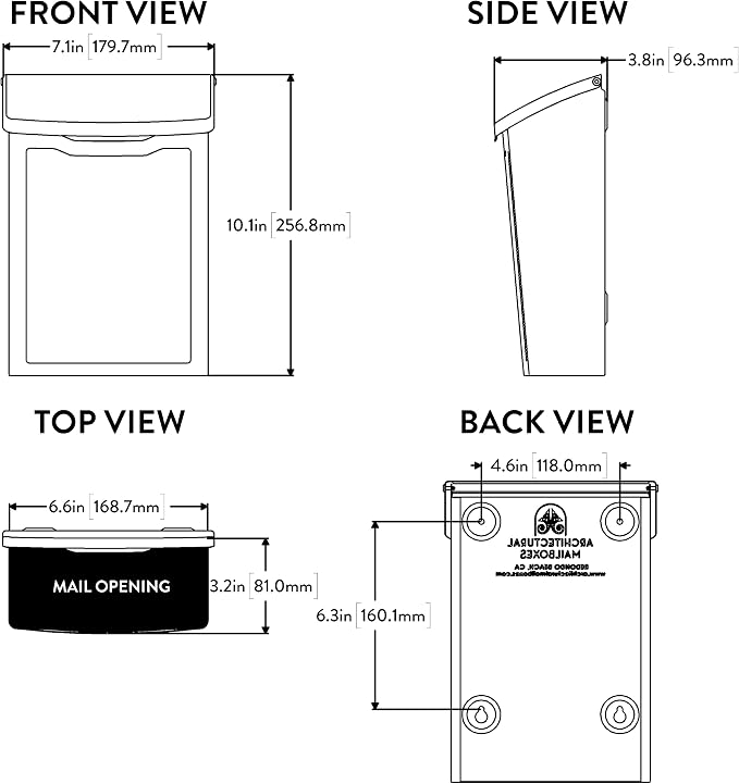 ARCHITECTURAL MAILBOXES 2681P Pewter Marina Wall Mount Mailbox, Small (Pack of 10)