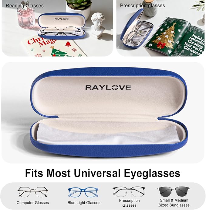 RayLove Unisex Hard Shell Eyeglasses Cases, Protective Case For Glasses