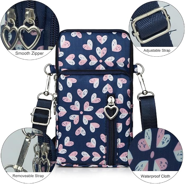 Small Crossbody Bag for Women - Mini Phone Purses with Crossbody Strap and Wallet - Nylon Arm Bag