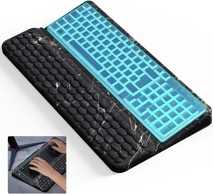 Keyboard Stand for Desktop, Keyboards Wrist Rest, Ergonomic Keyboards Holder for Easy Typing Working, Wrist pad for Keyboards with Comfortable Wrist Rest for Keyboard Black Gold