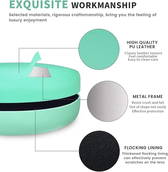molshine Hard Shell Sunglasses Case,Classic Large Glasses Case for Sunglass,Eyeglasses with Cleaning Cloth,Pouch