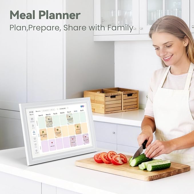Digital Calendar, 15.6-Inch Smart WiFi Electronic Calendar & Chore Chart, Meal Planner, IPS Touch Screen HD Display for Family Schedules &Digital Picture Frame, Share Moments Instantly from Anywhere