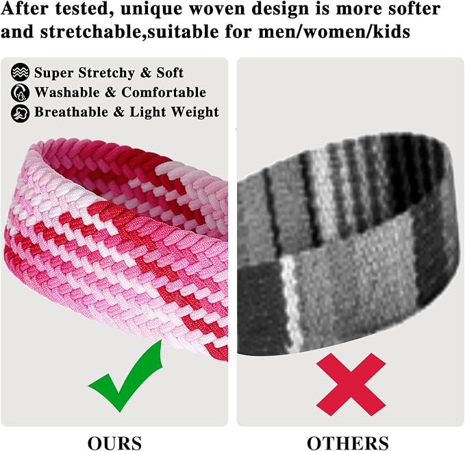 Fishent Stretchy Wristlet Keychain, Cute Key Chain, Woven Wrist Lanyard for Car Keys with 3 Keyrings and D-ring for Women Men