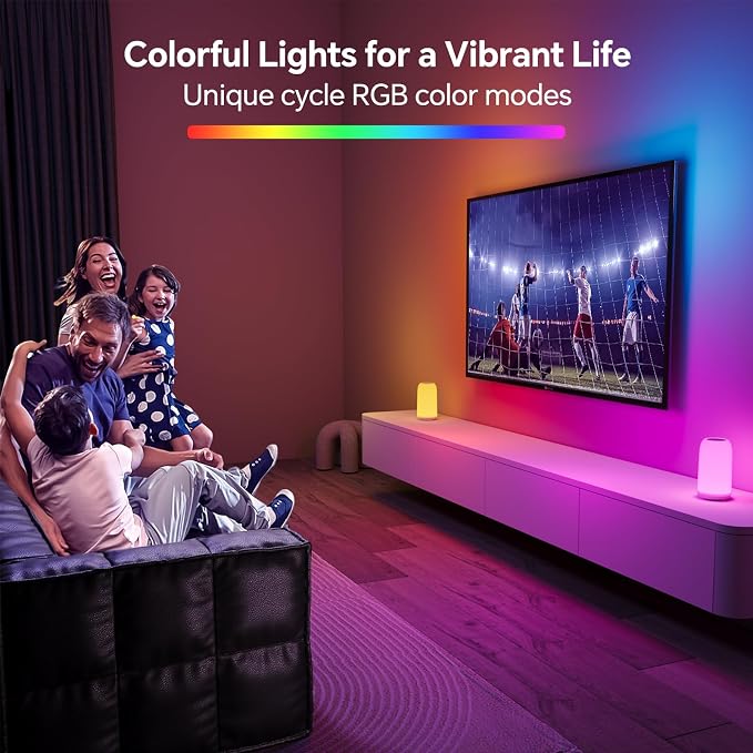 ROOTRO Cordless Table Lamps Rechargeable, Touch Lamp for Bedroom [Sleek Design & RGB Mode] 4-Level Brightness Small Bedside Lamp, LED Lamp Multi-Color Smart Nightstand Light for Living Room Home Gifts