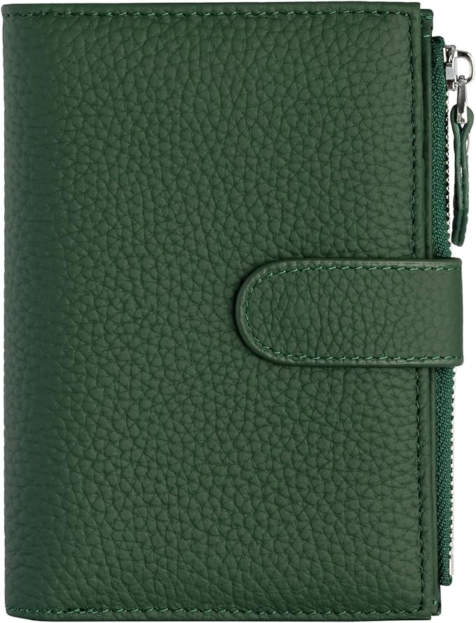 Passport wallet and Card Slot Combo RFID Blocking Leather Travel Passport Wallet for Men and Women with Zippered Coins Pocket Passport holder, Deep Green