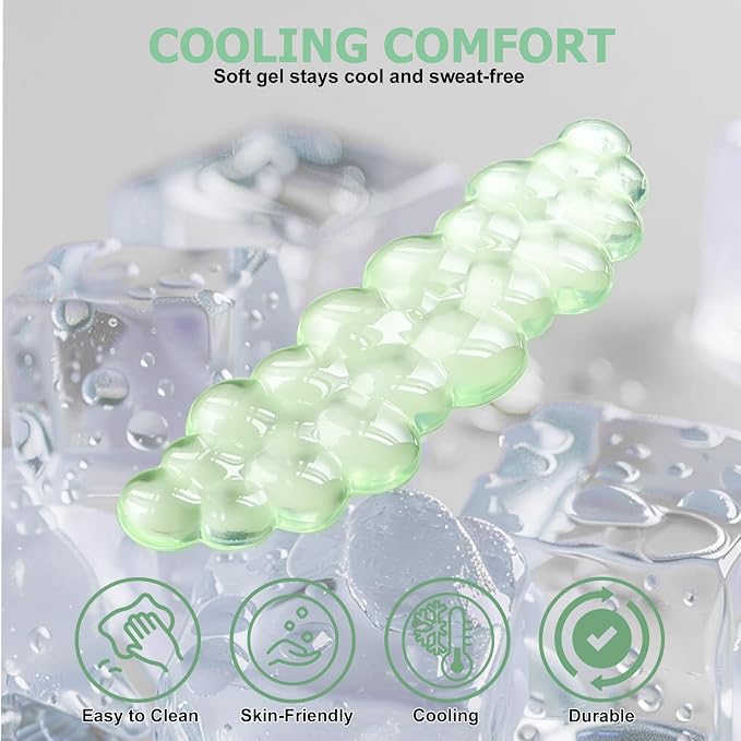 Gel Cloud Wrist Rest Keyboard, Cute Wrist Rest for Computer Keyboard, Green | Ergonomic Keyboard and Mouse Wrist Rest Set, Typing Pain Relief, Cooling Gel, Suitable for Office, Home, Computer, Gaming
