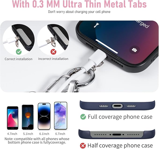 Tiostep Clip and Go Strap for Phone with Wallet Crossbody Phone Lanyard Adjustable and Detachable RFID Wristlet Wallet (Bow, Medium)