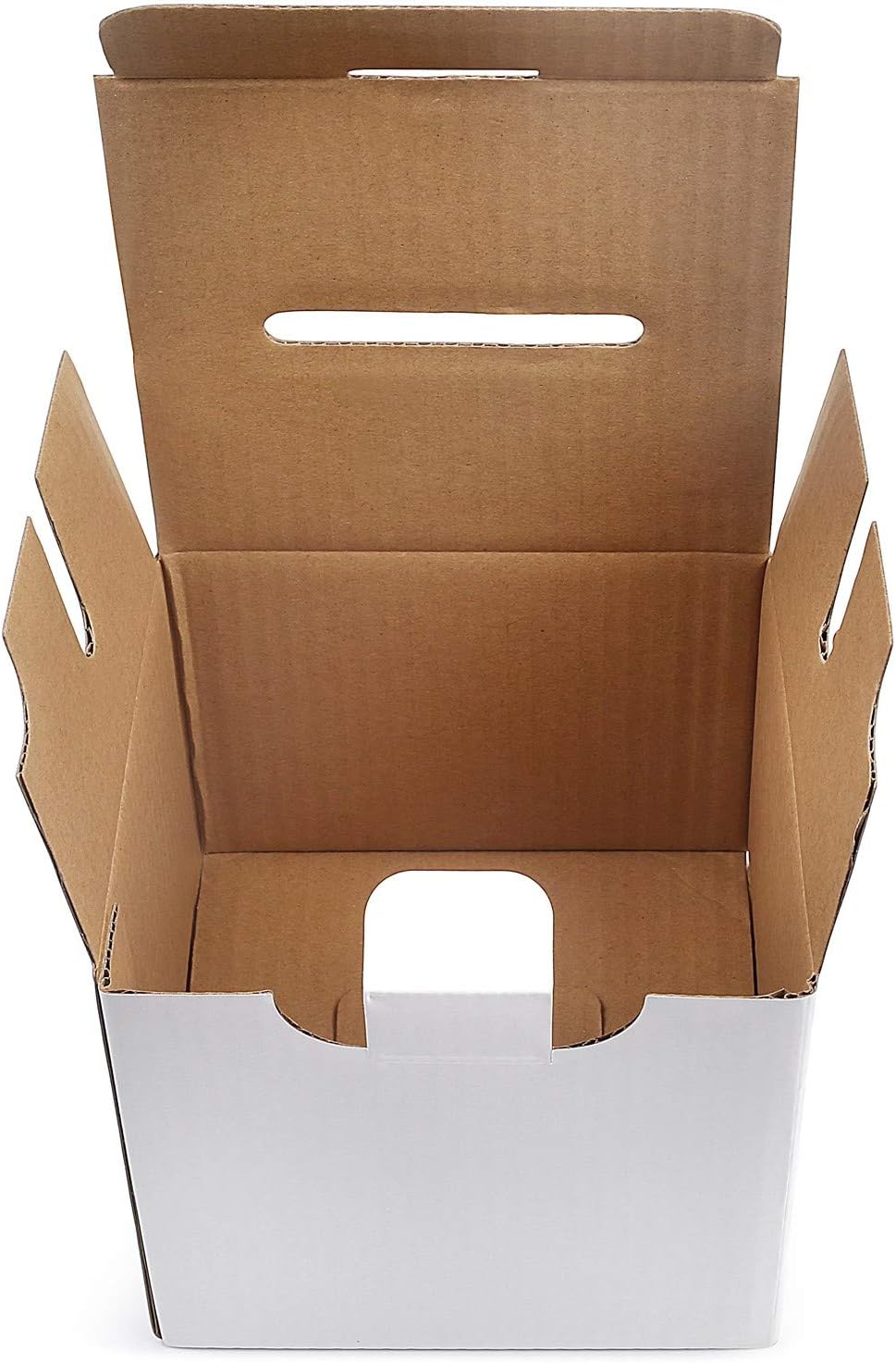 Ballot Box for Suggestions Donations Raffles White Glossy Display insert Cardboard Boxes in Medium Size 6x6x6 inches with Slot for Tickets and More