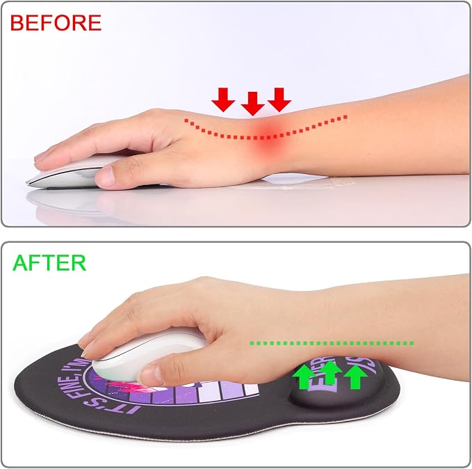 Ergonomic Mouse Pad with Wrist Rest Support,Gel Mouse Pads for Desk | Big Mousepad With Coaster Non-slip & Pain Relief for Computer, Home&Office Desk Decor
