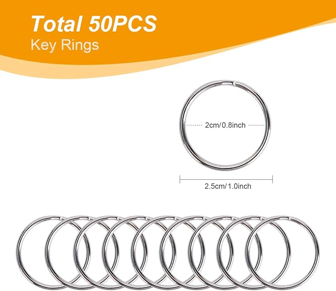 100PCS Swivel Snap Hooks with Key Rings, Premium Metal Swivel Lobster Claw Clasps Assorted Sizes (Large, Medium, Small) for Keychain Clip Lanyard, Jewelry Making, Crafts, Silver