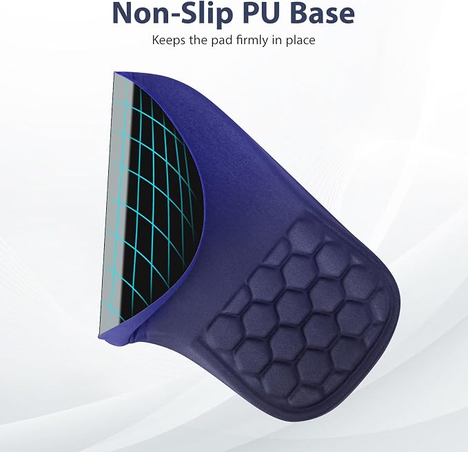 EYROZILL 3 in 1 Ergonomic Mousepad with Wrist Rest, Gaming Keyboard Mouse Pad with Wrist Support Non-Slip Base Massage Design, Pain Relief (Blue/Black)