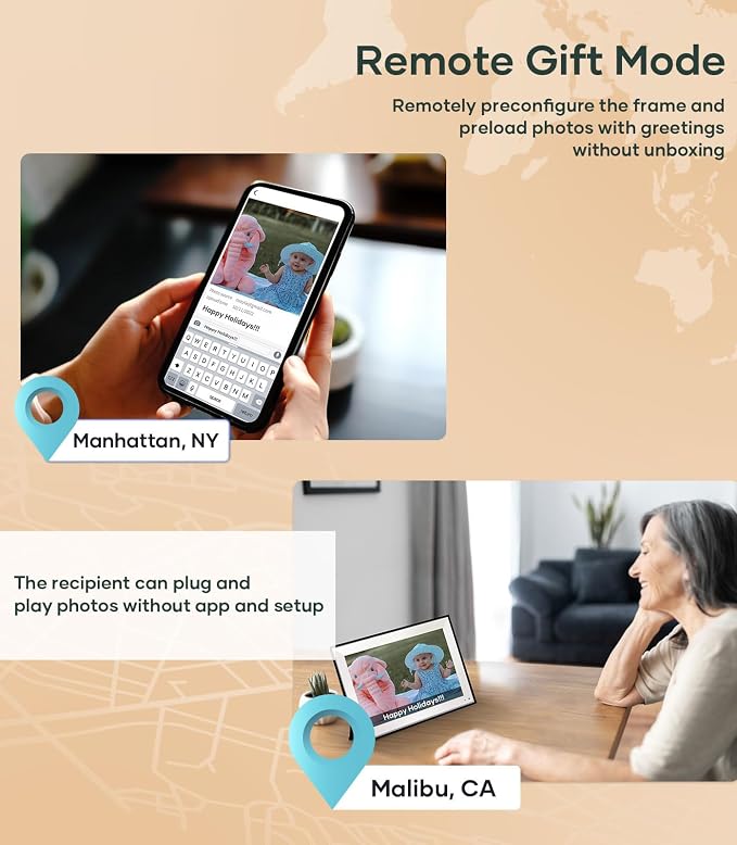 Cozyla 10.1'' WiFi Digital Picture Frame for Storing Memories | No Subscription & Free Unlimited Storage, Share Photo＆Video via Apps, Auto-Rotate WiFi Electronic Photo Frame for Gifting