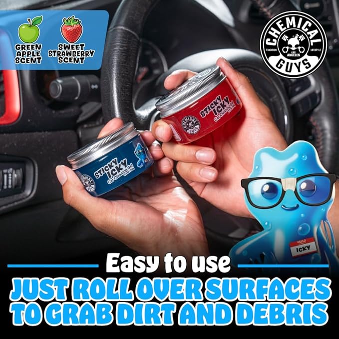 Chemical Guys, Sticky Icky Car Cleaning Gel, Apple & Strawberry, 4 Pack