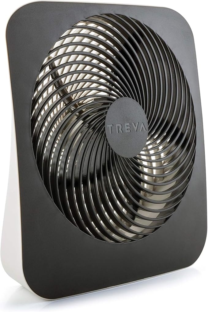 Treva 10 in Portable Fan Battery or AC Powered 2-Speed Desk Fan Black | Yes