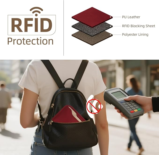 Passport Holder Family RFID Passport Wallet, Passport Holder Women/Men, Travel Wallet Documents Organizer Zipper Case with Removable Wristlet Strap, Travel Essentials for Flying