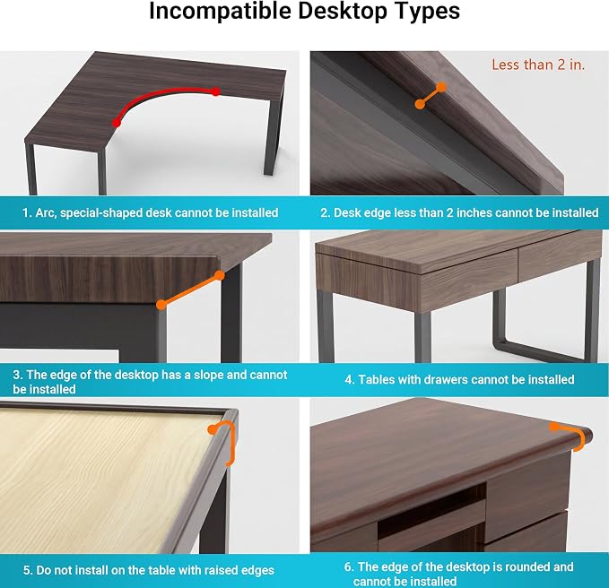 BONTEC Ergonomic Desk Extender Tray, 9.5"x9.1" Table Mount Arm Wrist Rest Shelf, 90° Foldable Elbow Support, Clamp on Computer Arm Rest for Desk, Office & Home Use, Durable & Easy to Install, Walnut