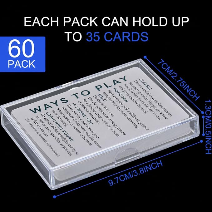 Zonon 12 Pieces Clear Deck Case, Card Organizer Compatible with MTG TCG Plastic Playing Card Case baseball Trading Deck Collection Box Holder for Game Cards Storage