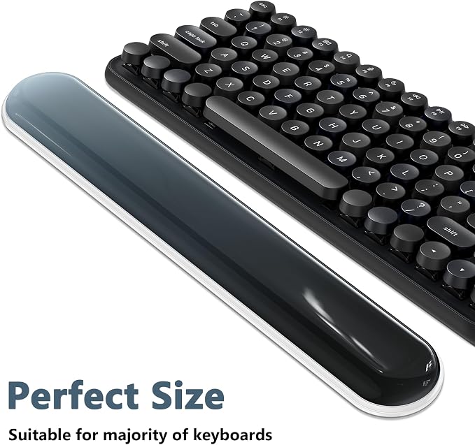 AKIT Ergonomic Mouse Pad with Wrist Rest&Keyboard Wrist Rest Set,Gel,Black | Wrist Support for Computer Keyboard, Non-Slip PU Base, Pain Relief, Typing Comfort, Mousepad for Gaming, Office, Home