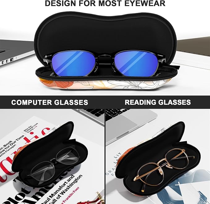 Sunglasses Soft Case, Ultra Light Portable Neoprene Zipper Glasses Case for Men Women