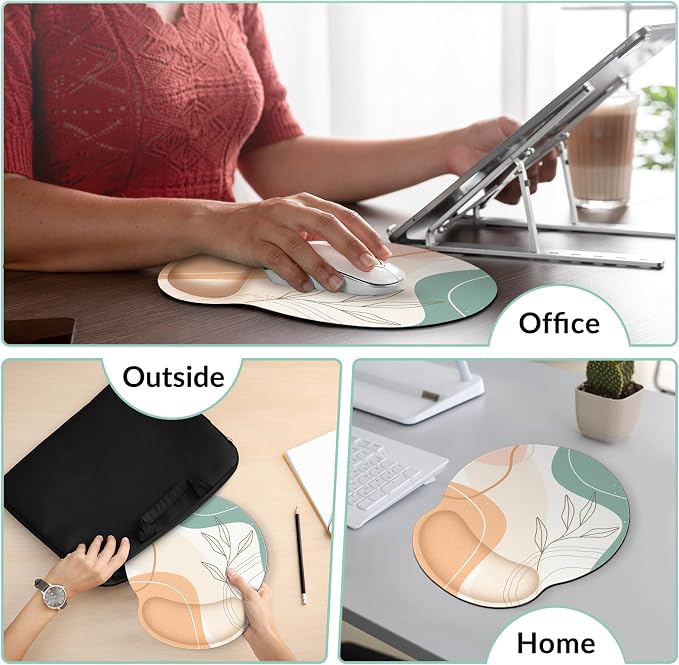 KONVINIT Ergonomic Mouse Pad with Wrist Rest, Small Mousepad with Non-Slip Rubber Base and Smooth Surface, Blue Mouse Pads for Desk, Office Desk Accessories