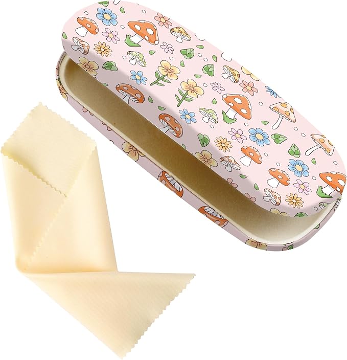 Glasses Case Hard Shell,Portable Protective Eyeglasses Case, Eyeglass Holder Box with Cleaning Cloth, for men women