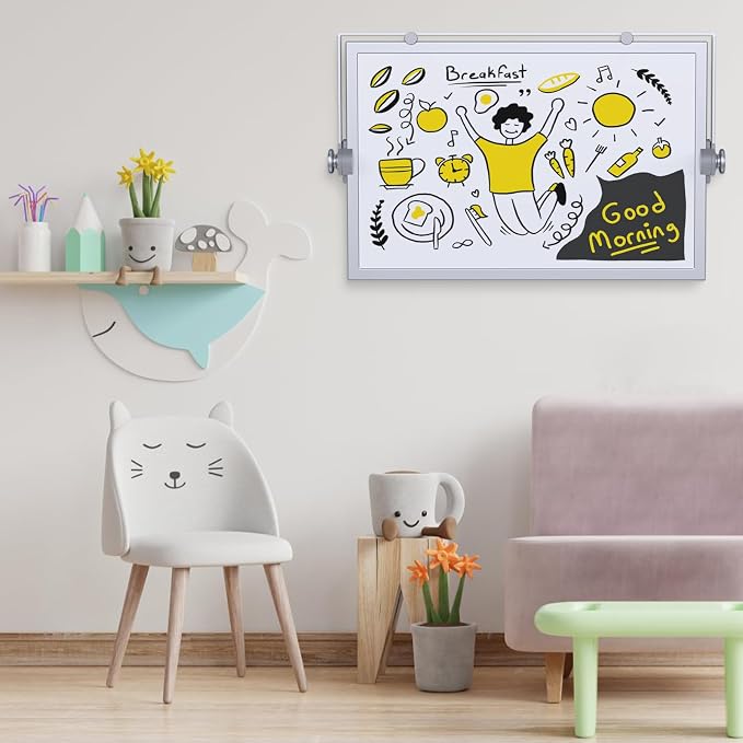 Small Dry Erase White Board,Magnetic Desktop Whiteboard with Stand | Dry Eease Board Mini Easel Double Sided on Table Top with Holder for Kids Drawing, Teacher Instruction