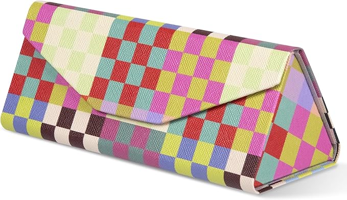 Sunglasses Case, Foldable Glasses Case, Magnetic PU Leather Hard Shell Folding Eyeglass Holder Box, Collapsible Unisex