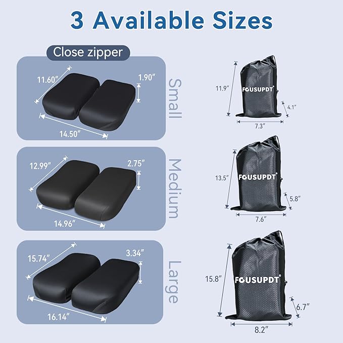 Adjustable Seat Cushion, Memory Foam Office Chair Cushion, Car Seat Cushion, Foldable Travel Cushion for Tailbone Pain, Sciatica Pain Relief, Lifting Cushion for Sitting, Driving, Traveling(Medium)
